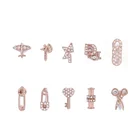 Stud Earrings 2021 Aircraft Small Axe Key Scissors Small Objects Mini Zircon Stud Earrings Earrings