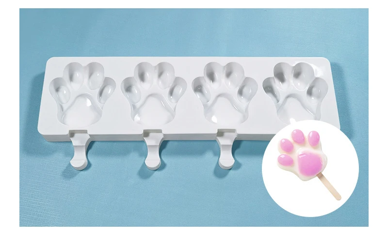 Homesun 4 Cavity 8 Cavity Diy Love Gourd Bear Paw Oval Shape Ice Cream