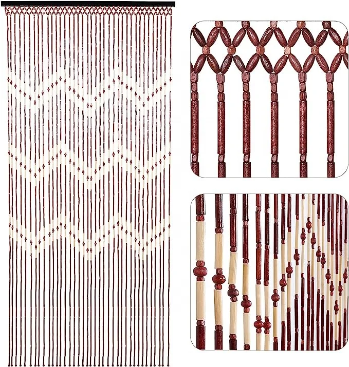 Natural  Wooden Bamboo Beaded String Curtains for bedroom  Home Decor living room door curtain