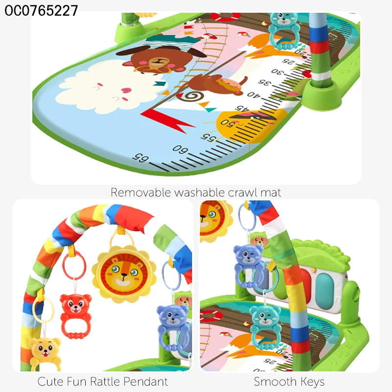 Hanging rattle kids sensory educational toy play baby mat indoor with piano