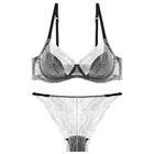 Lingerie Wholesale Ladies Luxury Sexy Transparent Lace Sexy Lingerie Underwear Set Thong Bikini