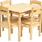 Kids Study Wooden Kids Table And 4 Chairs Set Solid Wood Children Study Table