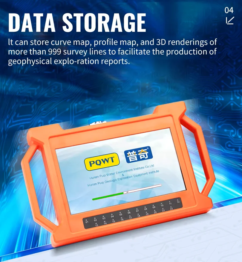PQWT-GT300A High Precision 300m Groundwater Detector Earth Resistivity Equipment