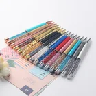 Ball Pen Glitter Ballpoint Pen Manufacturers Matt Black Custom Logo Writing Glitter Ball Floating Metal Ballpoint Pen