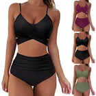 Swimsuit Women Padded Push Up Bra Swimsuit High Waist Bathing Suit Swimwear 2 Pieces