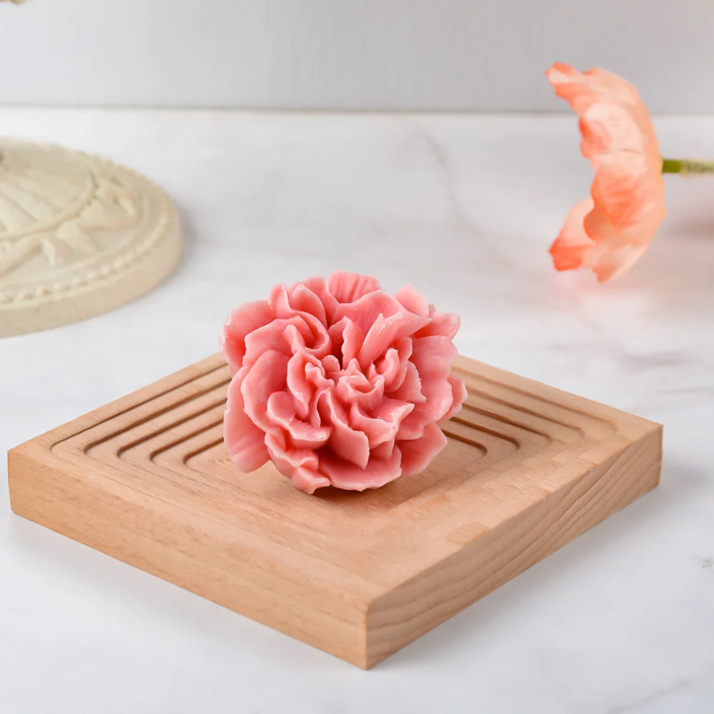Wholesales diy home bedrooms decoration candle wax mold carnation flower silicone candles scented luxury mold