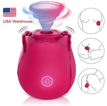 Rose Shape Vagina Sucking Vibrator Intimate Good Nipple Sucker Oral Licking Clitoris Stimulation Powerful Sex Toys for Women%