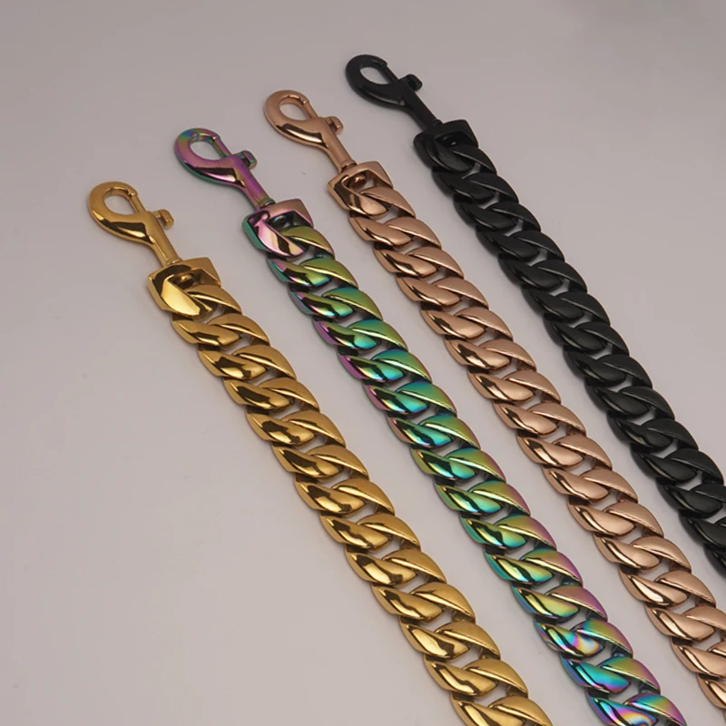 Factory 32MM Dog Lead Gold Dog Leash Stainless Steel Metal Chew Proof for Large Dogs Pet Traction Rope