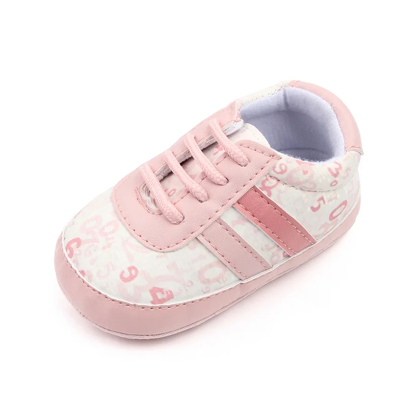 Spring and Autumn New Light Color Digital Decorative Baby Boy and Girl Leisure Walking Shoes supplier