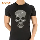 Rhinestone Competitive Price Hot Fix Custom Motif Bling Rhinestone Heat Transfer For Men T-shirt
