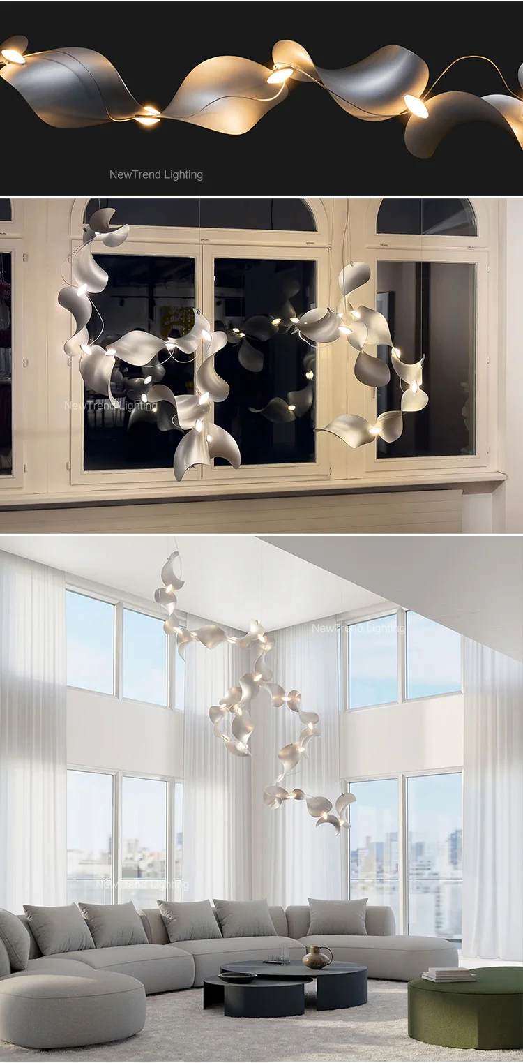 CPL-362 Unique Design Hanging Light Indoor Hotel Lobby Villa Decoration Custom LED Chandelier supplier