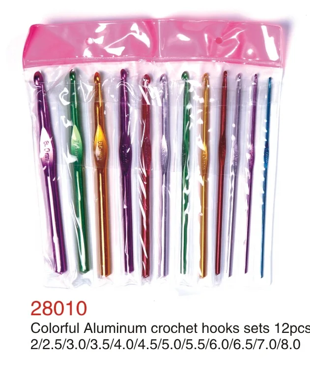 2-10 mm de diferentes tamaños sombreros guantes coloridos ganchos de plástico para hacer mantas Kit de 12 agujas de tejer Corchet toallas ropa para mascotas 