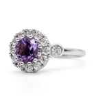 Ring Amethyst Ring Stone Ring Rotatable Purple Stone Flower Ring Little Daisy Amethyst Ring