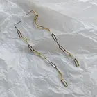 925 Silver Drop Earrings Silverearrings 925 Sterling Silver 18k Gold Plated Long Link Chain Drop Earrings