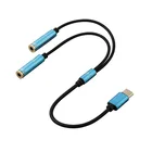 Audio Adapter Factory Wholesale Male To 2 Female Audio Splitter Cable Headphone Y Splitter Adapter Cable