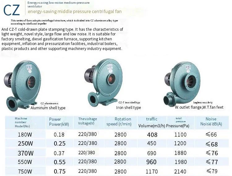 Centrifugal Blower, 220V, Cast Iron - detail 8