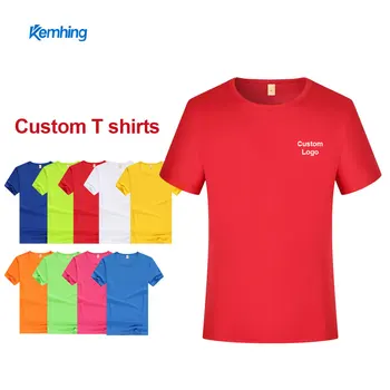 Custom men womens cheap O-neck quick-drying t-shirt marathon sports short-sleeved cultural advertising t shirt team clothing