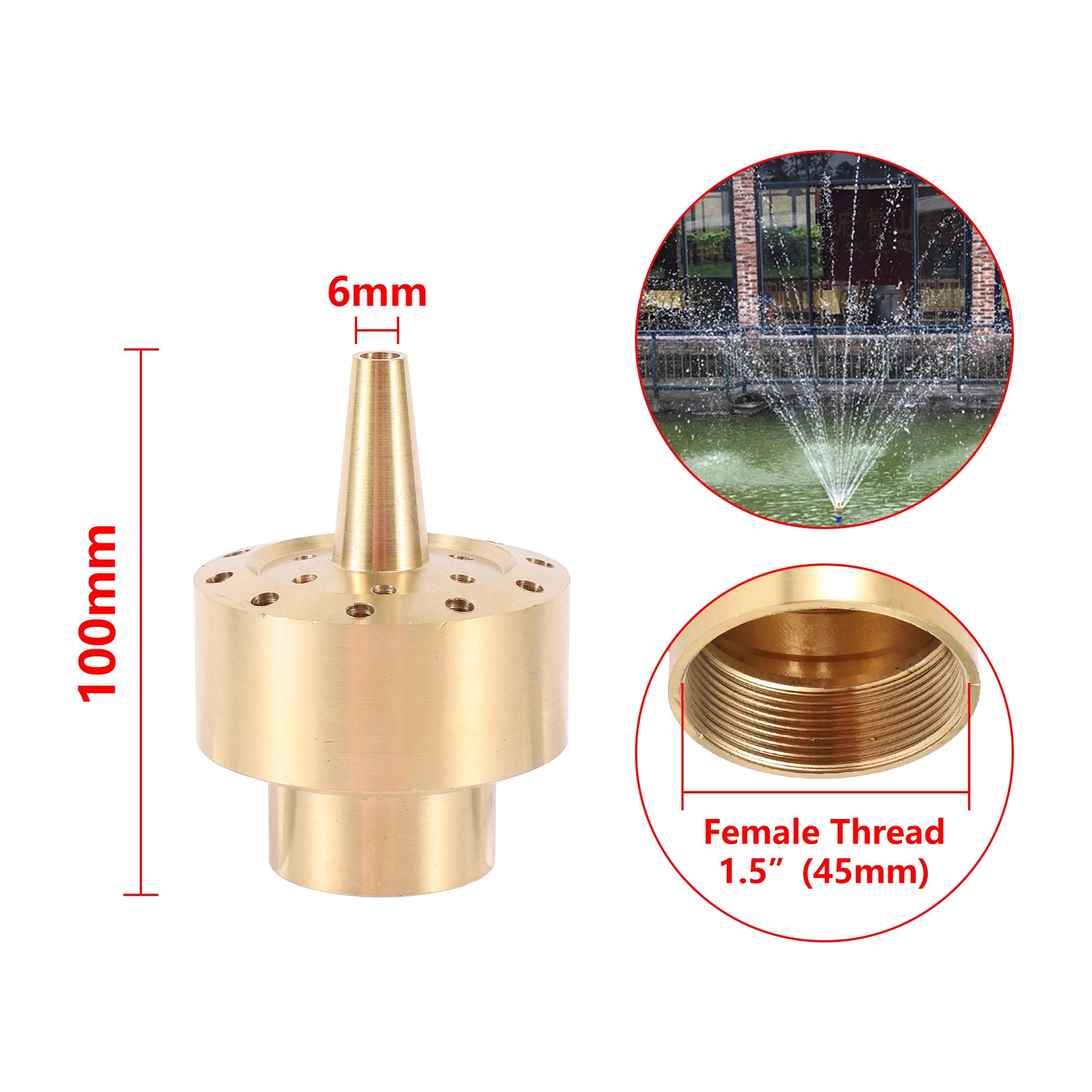 Brass Firework Column Fountain Female Thread 1/4" 1/ 3/4" Ornamental Nozzle Garden Park Hotel Landscape Made Stone Stainless manufacture
