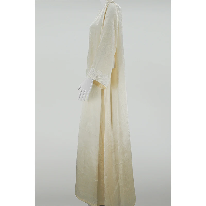 Wholesale Luxury Open Abaya for Muslim Women Turkey's Modest Dubai Kaftan with Lace Sleeves Breathable Kimono Style From Eid manufacture