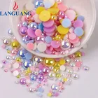 Pearl Languang Wholesale 3-10mm ABS Jelly AB Color Beads Bulk Semi-circular Pearl Nail Accessories