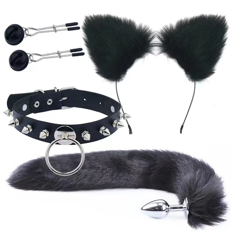 Sexy Fox Metal Butt Plug Tail Set With Hairpin Kit Anal Butt Plug Tail