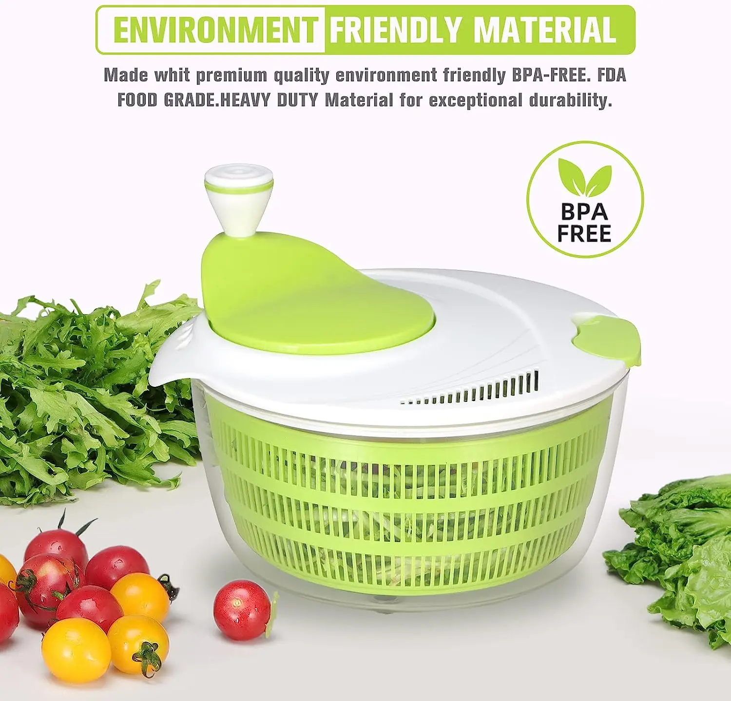 kitchen gadget 2023 new salad spinner pump salad Kitchen plastic 4L vegetable dry salad spinner