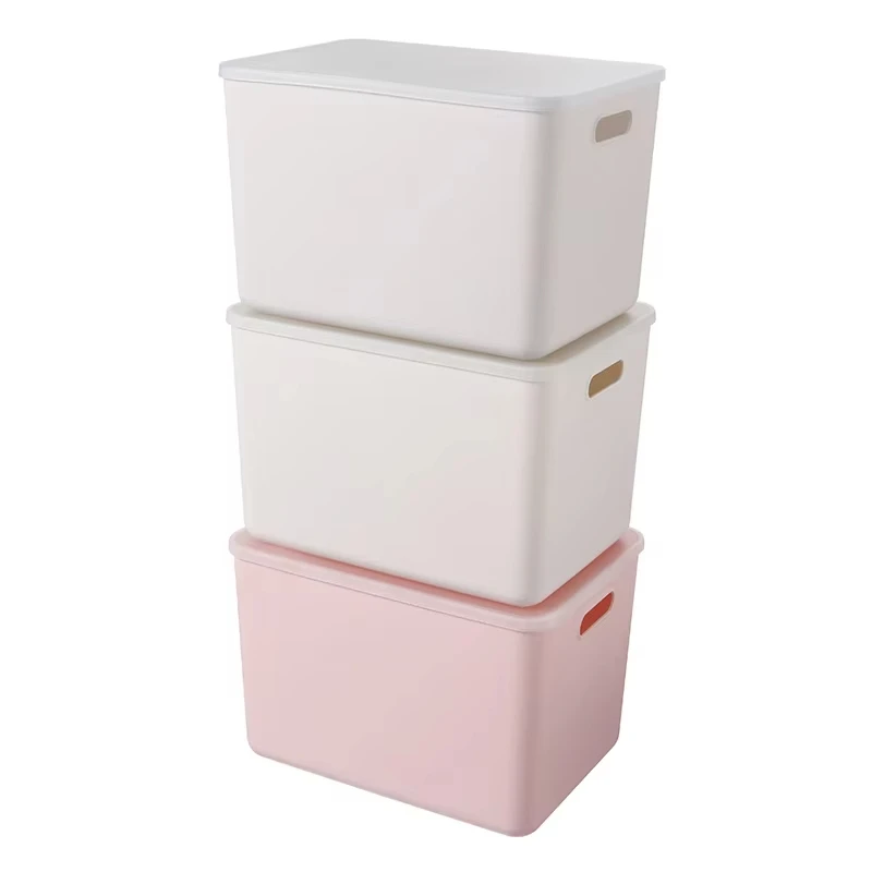 Multi-use Stackable Clothing Organizer Box Cosmetics Finishing Plastic Storage Organizer For Home With Handle