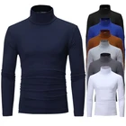Long Sleeves Multiple Colour Turtle Neck Cotton Long Sleeves Winter T-shirt For Men