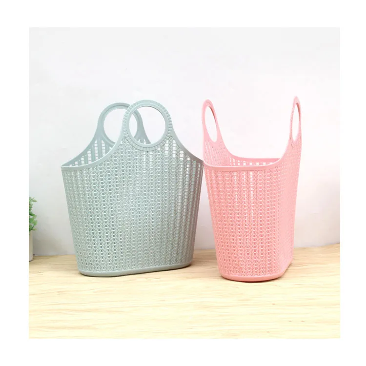 soft picnic multifunction plastic shopping basket with handle