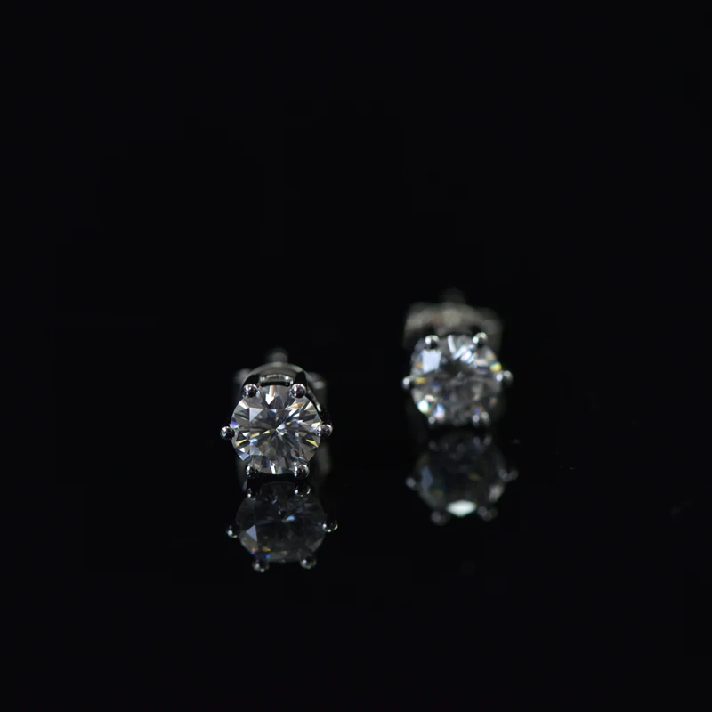 HMOIS fashion earrings trend 2021 jewelry gold round gems moissanite earrings