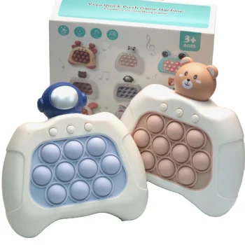 2023 Tiktok Popular Quick Push bubble game console light up pop Stress Relief fidget toy Cub Game machine for kids
