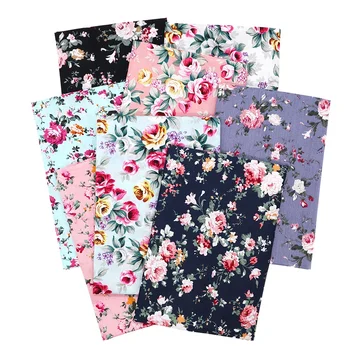 By The Meter Rose Flower Floral Printed Quilting Woven Poplin 100% Cotton Prints Fabric For Face Mask Dress Bags