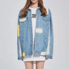 Denim Jacket Denim Men High Street Fashion Patch Denim Jacket With Back Zippers And Prints