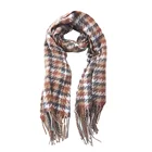 Woven Scarf Promotional Top Quality Wales Plaids Cashmere-Feeling Woven Vintage Pashmina Scarf