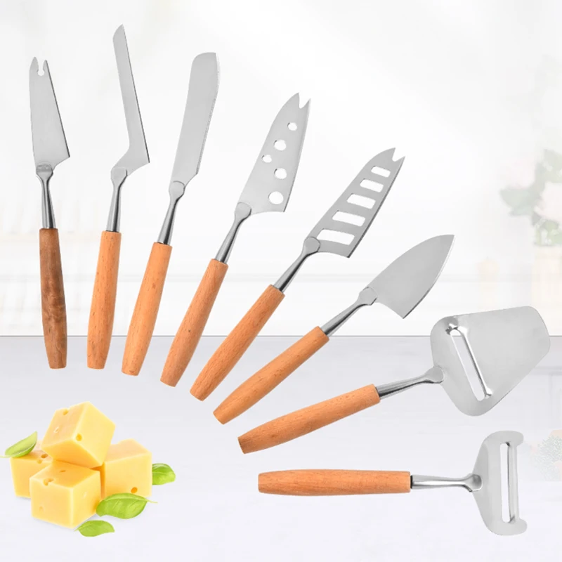 Factory Directly Cheese Tools Slicer Grater Butter Knives Cake Board Cutter Cheese Knife Set