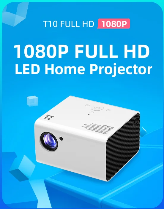 New T10 wireless smart WiFi Android mobile portable projector home Hd 1080p office projector