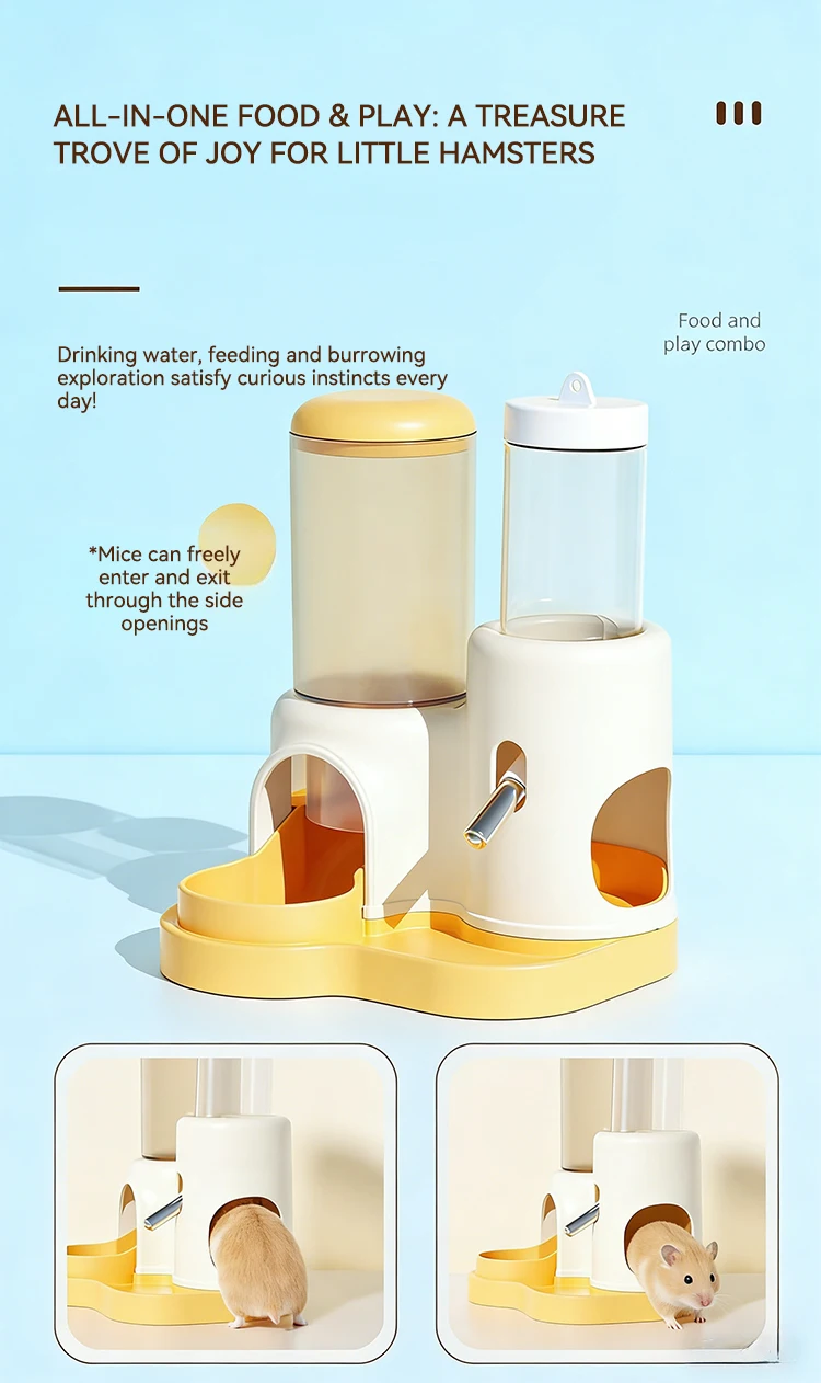 New 2 in 1 Hamster Food and Water Feeder Large Capacity Easy to Clean Small Pet Supplies manufacture