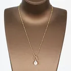Pearl Fashion Fresh Water Pearl Jewelry Women Custom Circle Stone Necklace