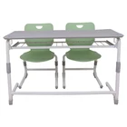 School Steel Modern Nice Design School Furniture Steel Frame Height Adjustable Double Desk And Chairs