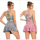 Skirt Custom Jersey Knit Elastic Waist Yoga Sporrt Lure Cute Pleated Mini Skirt 2021 Summer Skirt Set