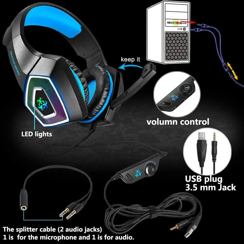 Cross-border V1 Headset Game Headset RGB Colorful Wired Headset Subwoofer Headset PS4 E-sports Eat Chicken