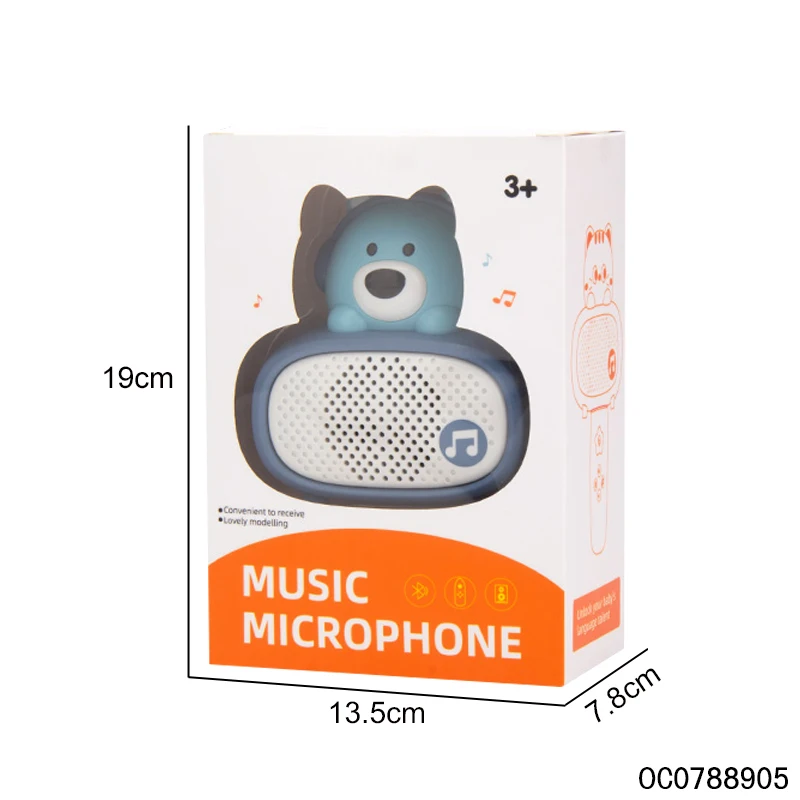 Blue story telling toys machine music song wireless electronic microphone mini speaker for kids