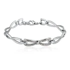 Bracelet 18K Gold/Silver Plated Austrian Crystal Bow Women's Bracelet Italian Charm Bracelet SBR140220