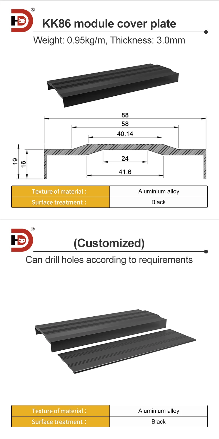 Shangyin KK Module Cover Accessories 60/86/100 Module Dustproof Aluminum Protective Cover Slide Table Special factory