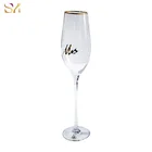 Wedding Champagne Flute Elegant Wedding Decoration Custom Logo Clear Gold Rim Champagne Flute Glass For Party And Events