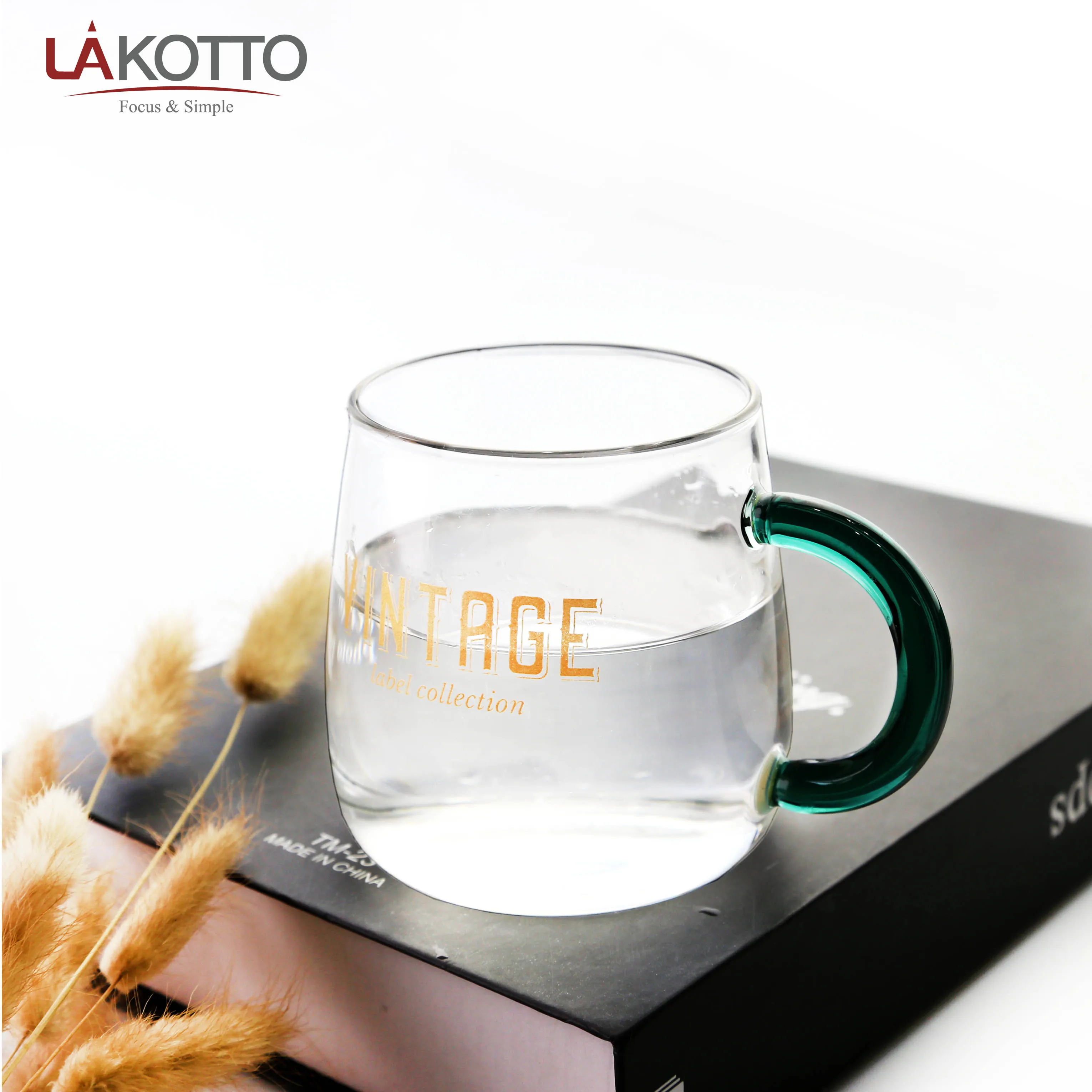 custom made transparent creative 430ml High borosilicate Glass large clear glass mug
