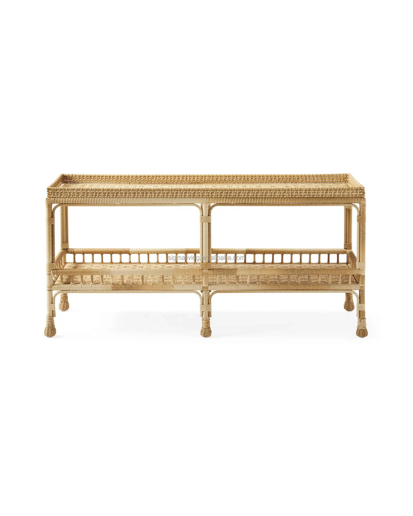good quality weather-friendly rattan outdoor side table wick bar console table