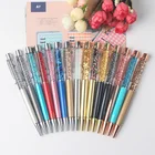 Pen Black Ballpoint Pen Manufacturers Matt Black Custom Logo Writing Glitter Ball Floating Metal Ballpoint Pen