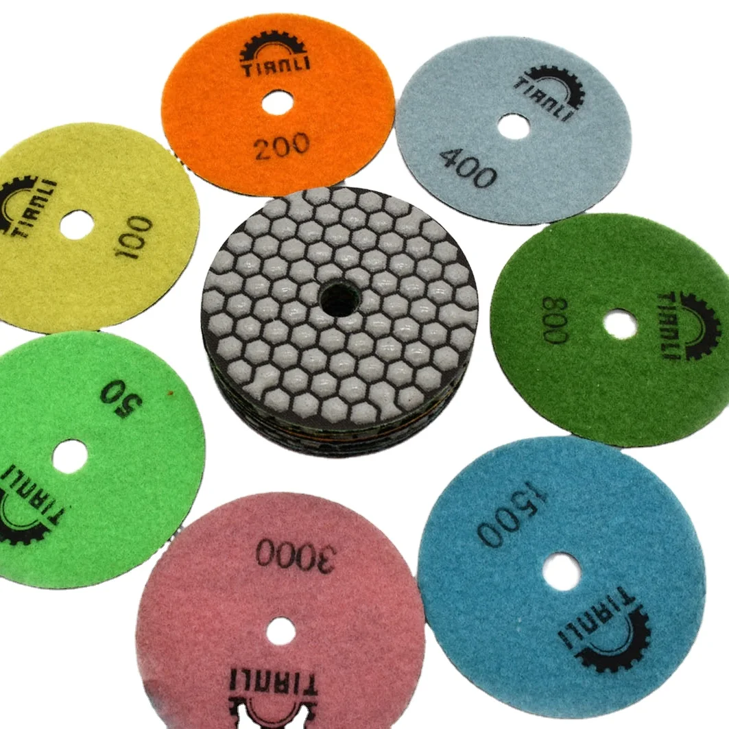Stone Diamond Polishing Pad Hand Tools Polish Pads Wet/dry Grinding Disc ~ 