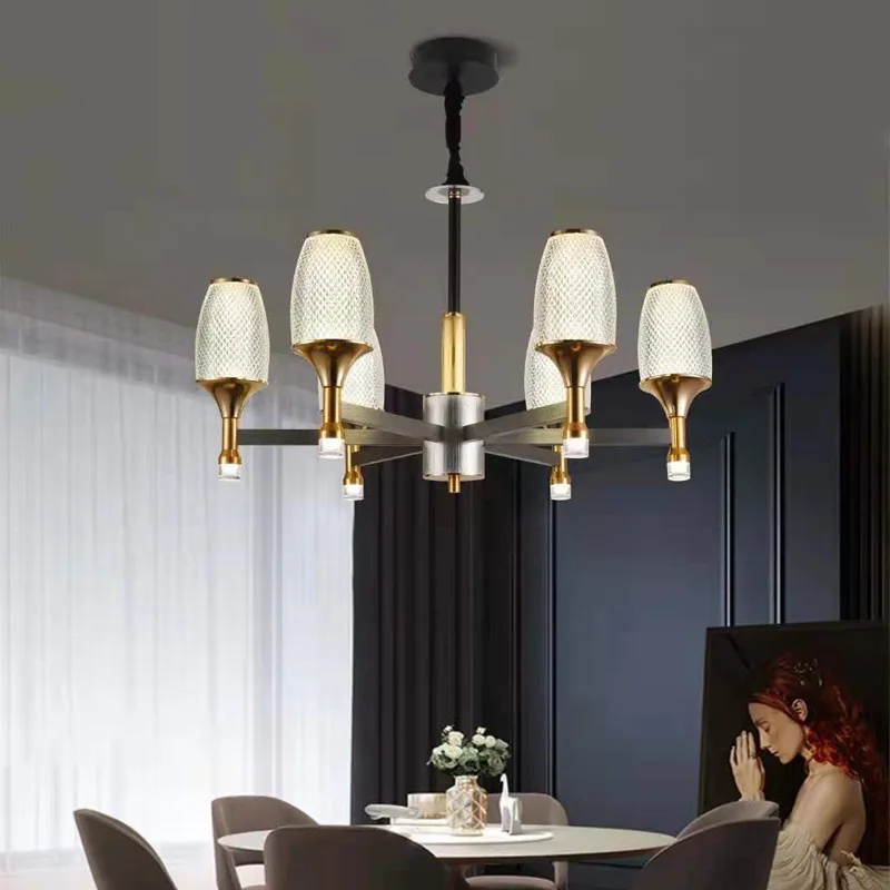 Modern Personality Combination Large Ring LED Chandelier Circle Creative Chandelier For Hotel